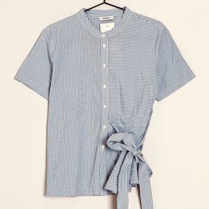 NWT Max & Co 10 Striped Shirt with Tie Detail